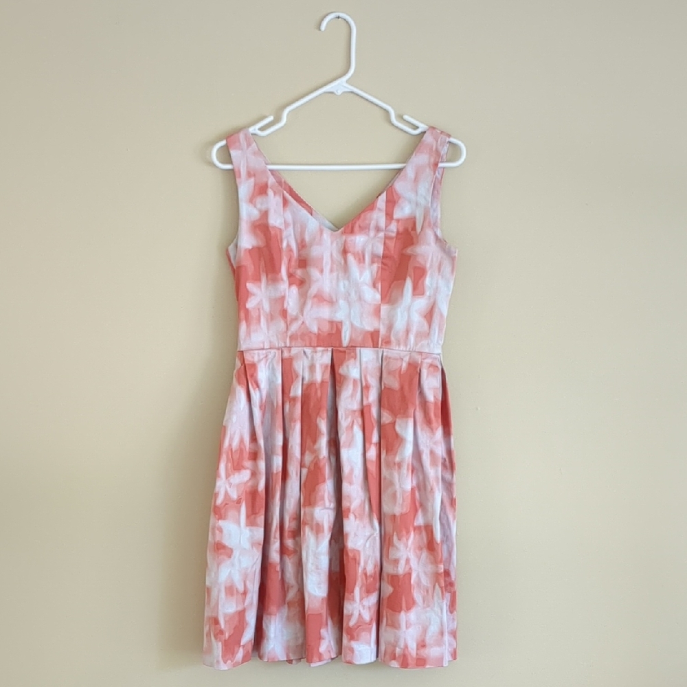 Size 4 Calvin Klein Dress Coral Pink Floral Watercolor